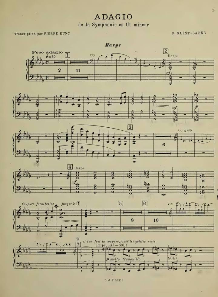 Original page: Adagio from the Symphony in C minor