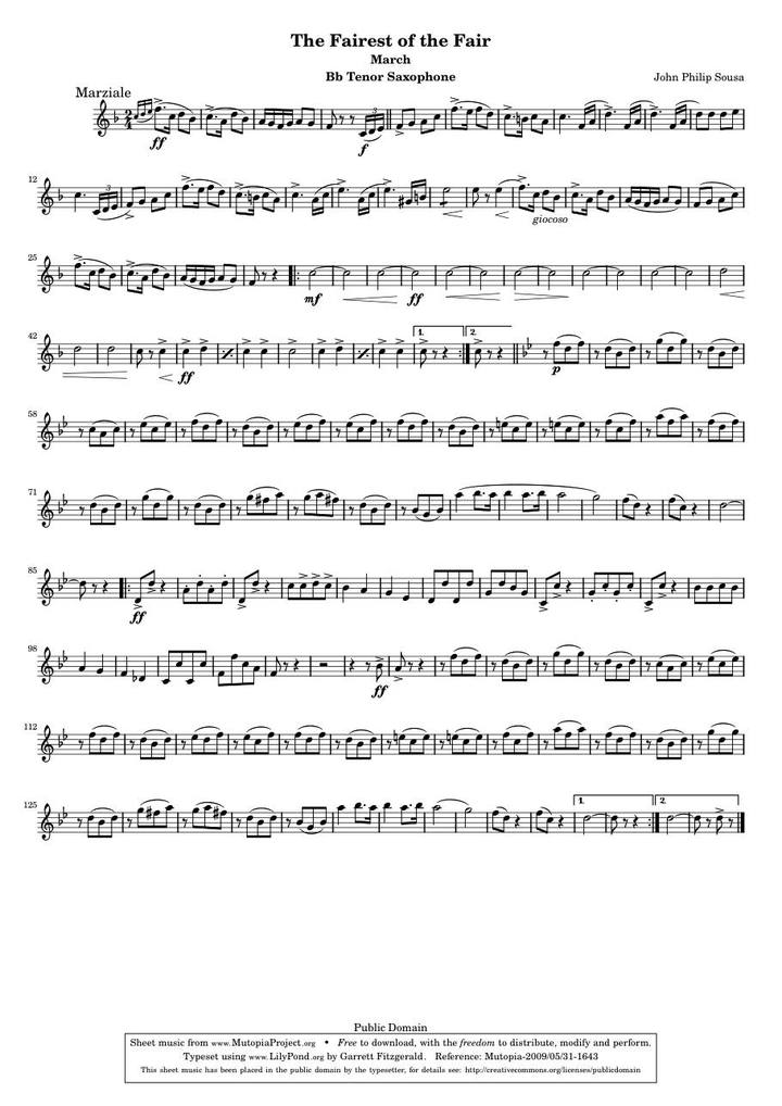 Original page: The Fairest of the Fair (tenor saxophone)